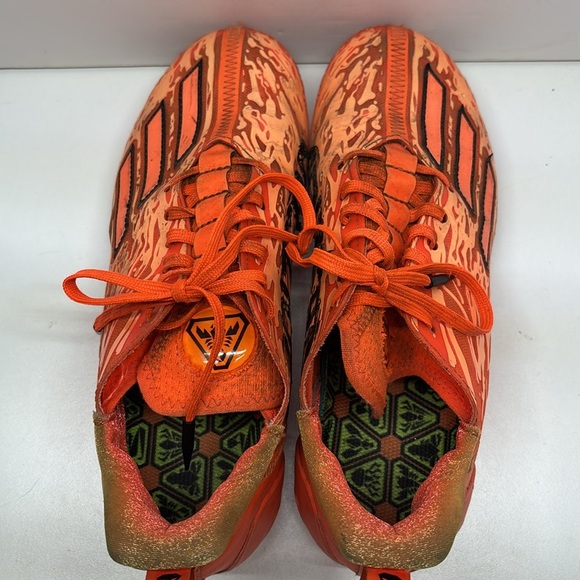 Adidas Men's Adizero Orange Low Top Lace Up Football Cleats Size US 8 - Picture 7 of 10
